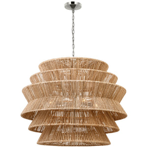 Visual Comfort Signature - CHC 5017PN/NAB - LED Chandelier - Antigua - Polished Nickel and Natural Abaca