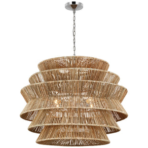 Visual Comfort Signature - CHC 5017PN/NAB - LED Chandelier - Antigua - Polished Nickel and Natural Abaca