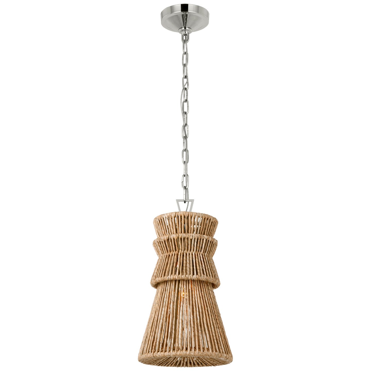 Visual Comfort Signature - CHC 5020PN/NAB - LED Pendant - Antigua - Polished Nickel and Natural Abaca