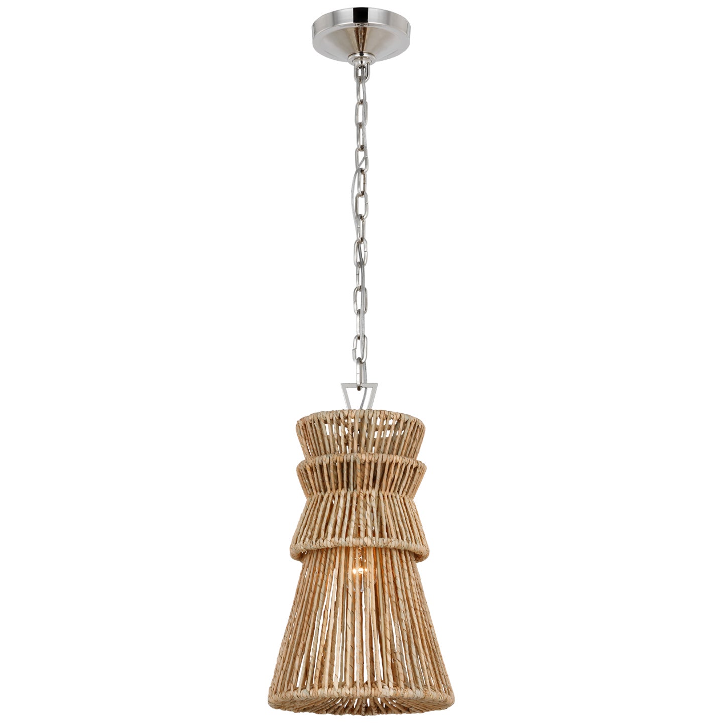 Visual Comfort Signature - CHC 5020PN/NAB - LED Pendant - Antigua - Polished Nickel and Natural Abaca