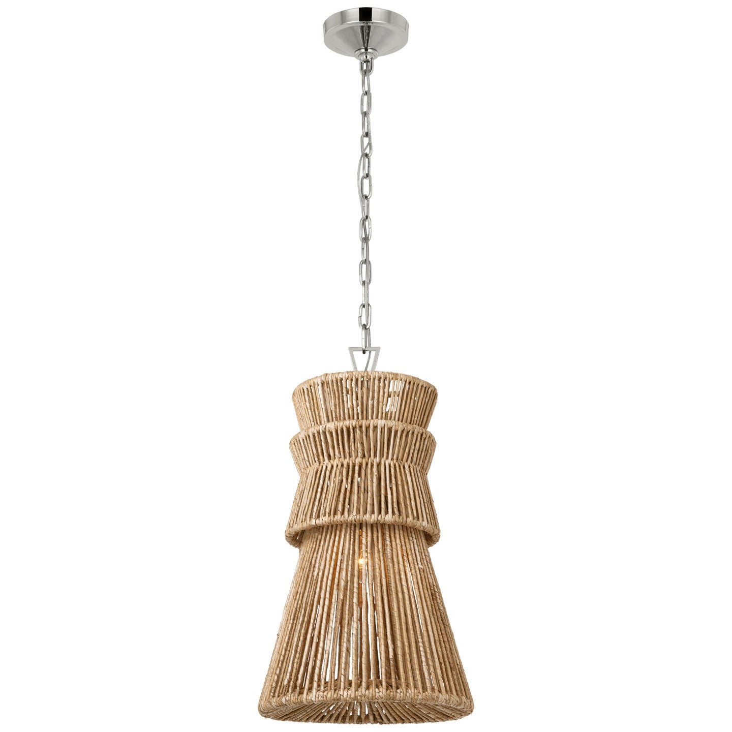 Visual Comfort Signature - CHC 5021PN/NAB - LED Pendant - Antigua - Polished Nickel and Natural Abaca