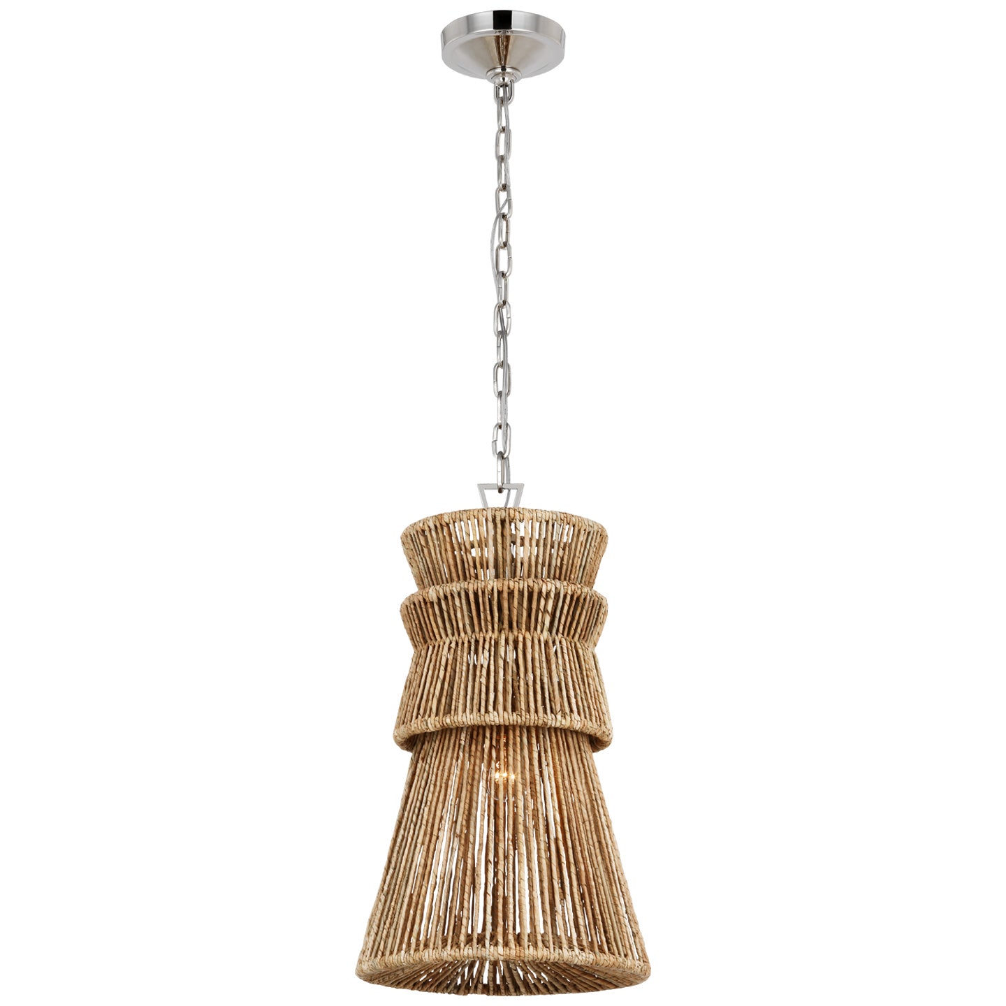 Visual Comfort Signature - CHC 5021PN/NAB - LED Pendant - Antigua - Polished Nickel and Natural Abaca