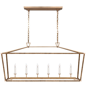 Visual Comfort Signature - CHC 5766AB/NRT - LED Linear Pendant - Darlana Wrapped - Antique-Burnished Brass and Natural Rattan