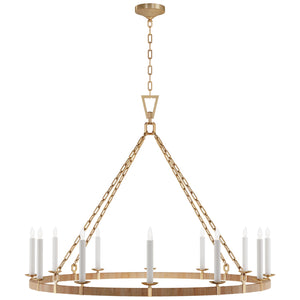 Visual Comfort Signature - CHC 5874AB/NRT - LED Chandelier - Darlana Wrapped - Antique-Burnished Brass and Natural Rattan