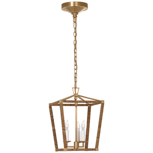 Visual Comfort Signature - CHC 5875AB/NRT - LED Lantern - Darlana Wrapped - Antique-Burnished Brass and Natural Rattan