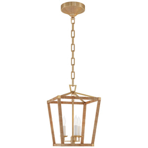 Visual Comfort Signature - CHC 5875AB/NRT - LED Lantern - Darlana Wrapped - Antique-Burnished Brass and Natural Rattan