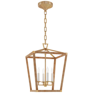 Visual Comfort Signature - CHC 5876AB/NRT - LED Lantern - Darlana Wrapped - Antique-Burnished Brass and Natural Rattan