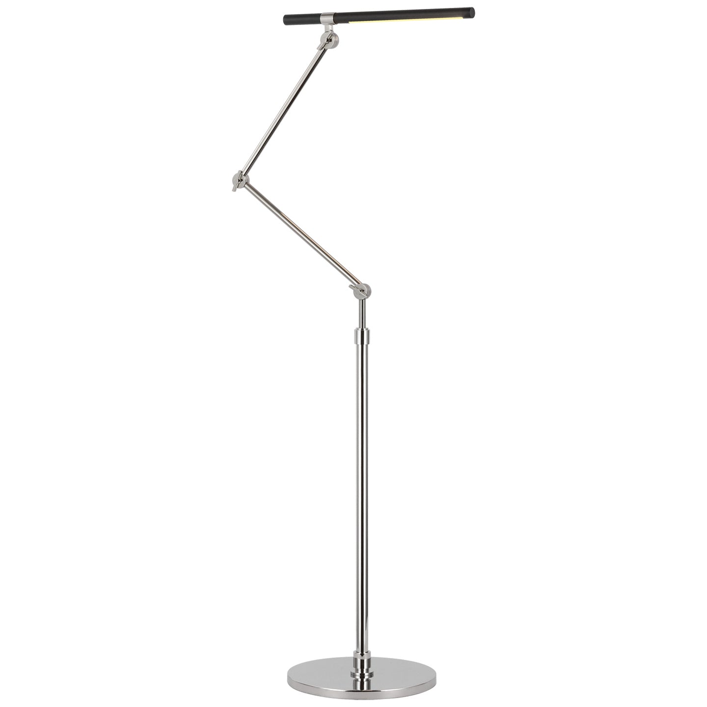 Visual Comfort Signature - IKF 1506PN/BLK - LED Floor Lamp - Heron - Polished Nickel and Matte Black