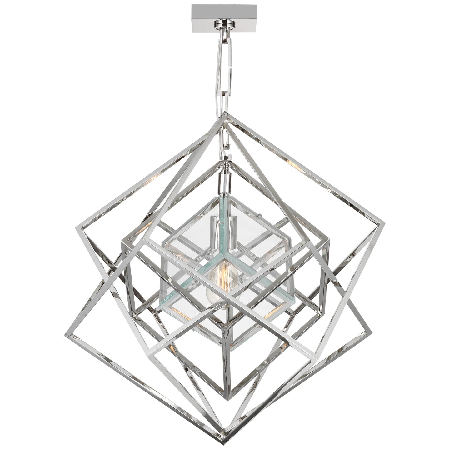 Visual Comfort Signature - KW 5020PN-CG - LED Chandelier - Cubist - Polished Nickel