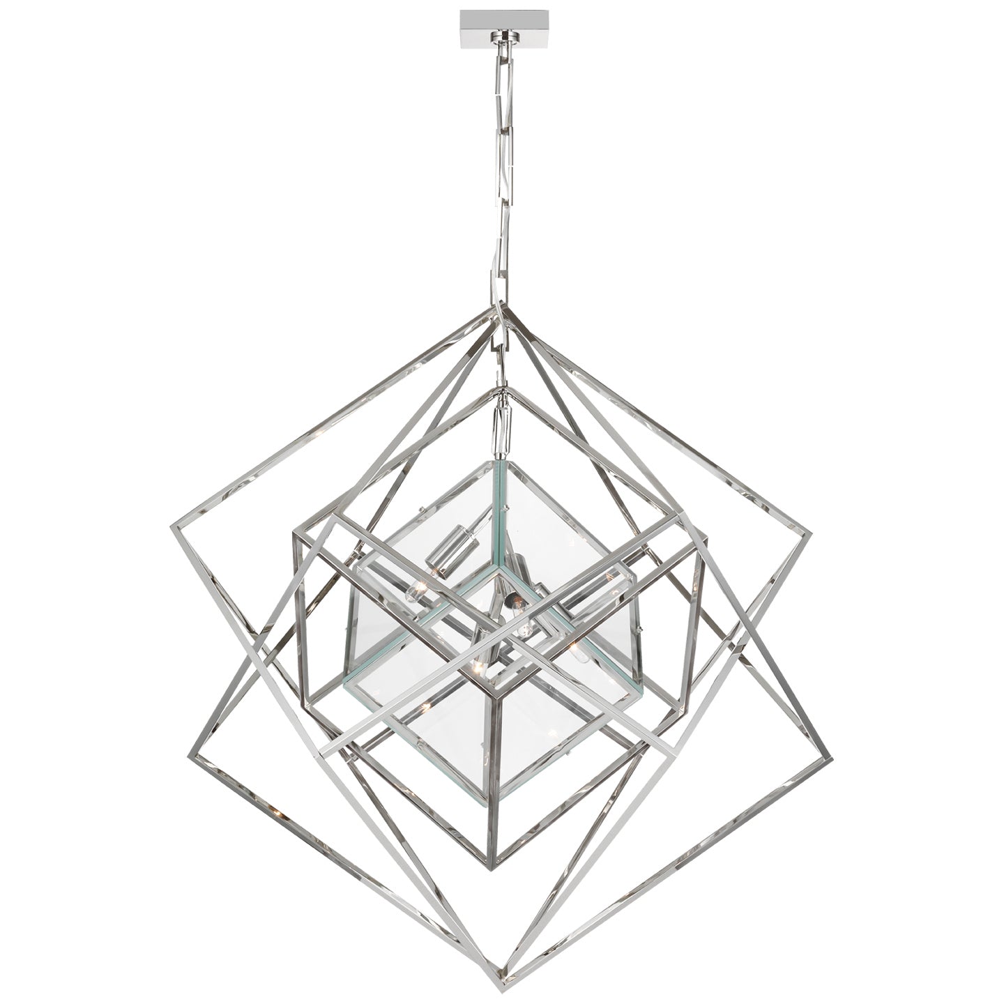 Visual Comfort Signature - KW 5021PN-CG - LED Chandelier - Cubist - Polished Nickel