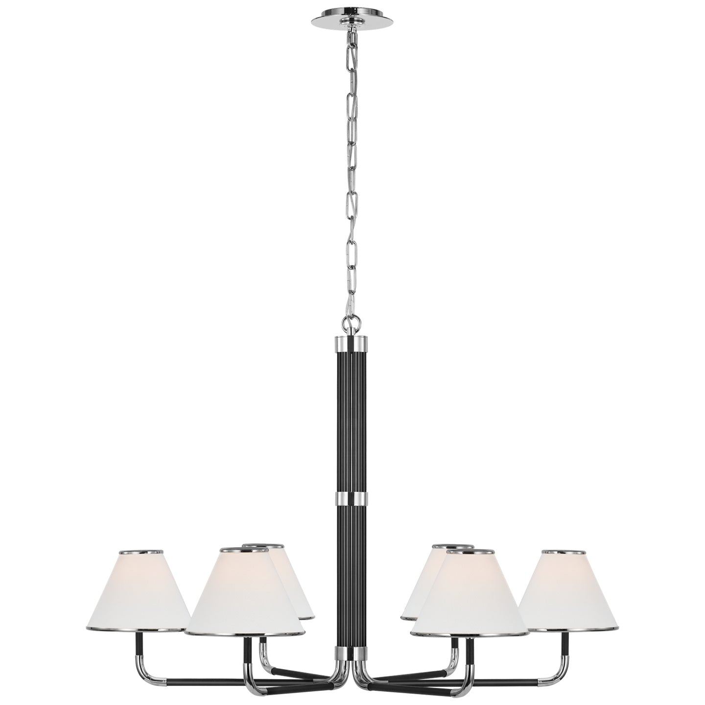 Visual Comfort Signature - MF 5056PN/EB-L - LED Chandelier - Rigby - Polished Nickel and Ebony