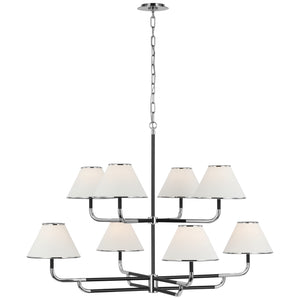 Visual Comfort Signature - MF 5057PN/EB-L - LED Chandelier - Rigby - Polished Nickel and Ebony