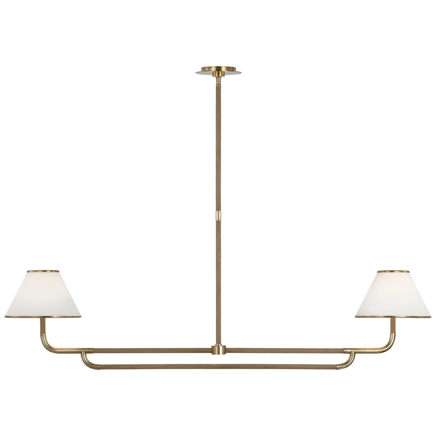 Visual Comfort Signature - MF 5059SB/NO-L - LED Chandelier - Rigby - Soft Brass and Natural Oak