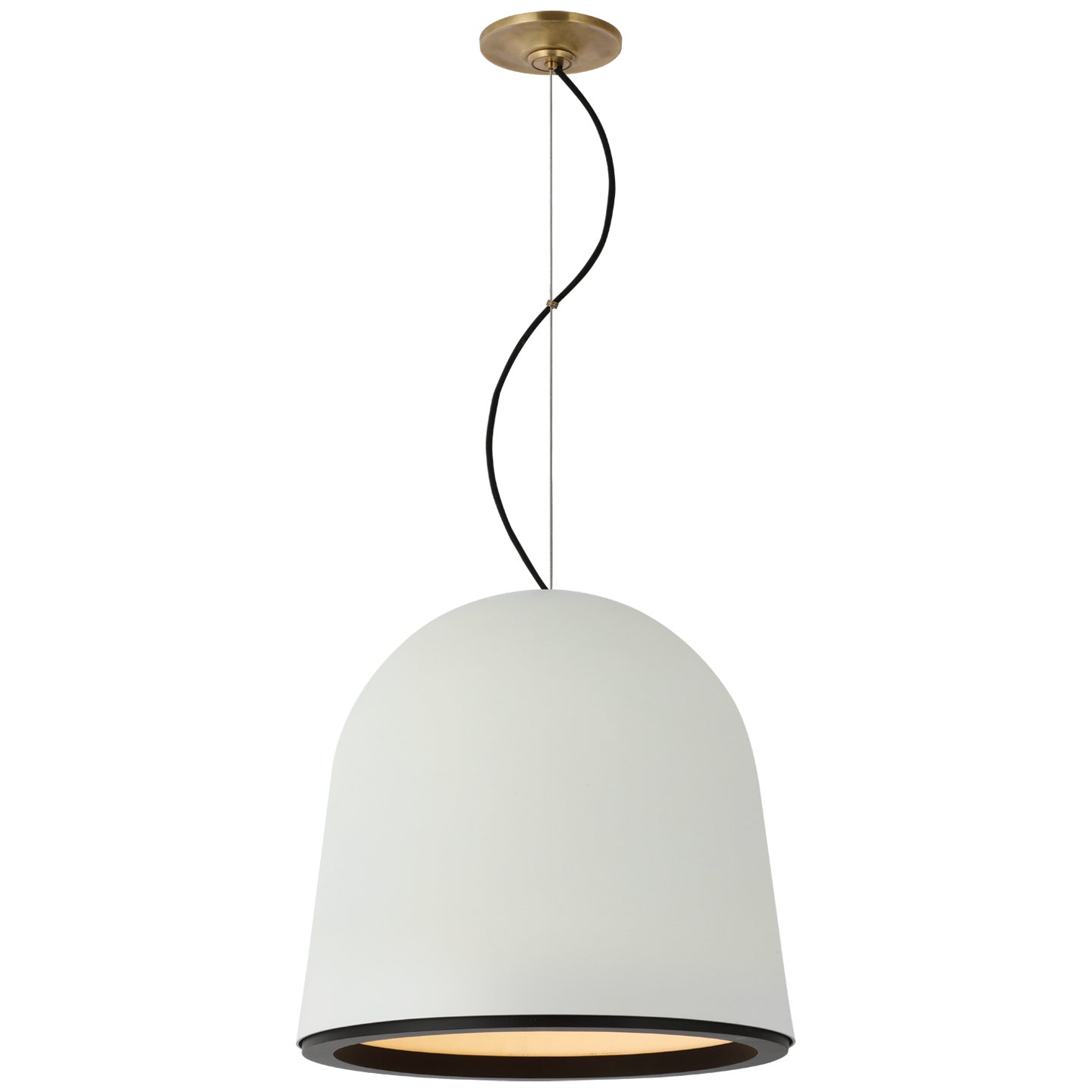 Visual Comfort Signature - S 5127PW/BLK - LED Pendant - Murphy - Plaster White and Matte Black