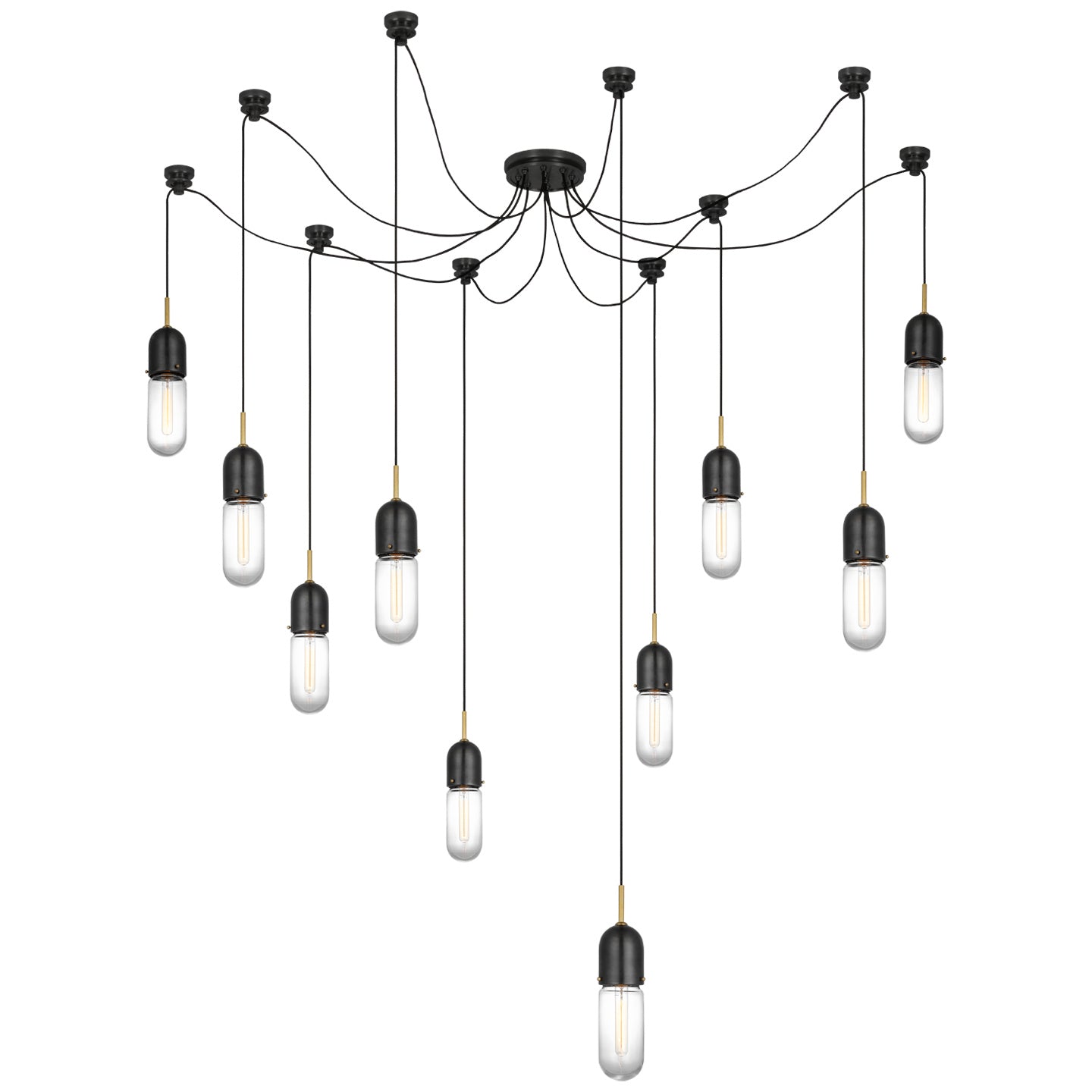 Visual Comfort Signature - TOB 5645BZ/HAB-CG-10 - LED Pendant - Junio - Bronze and Brass