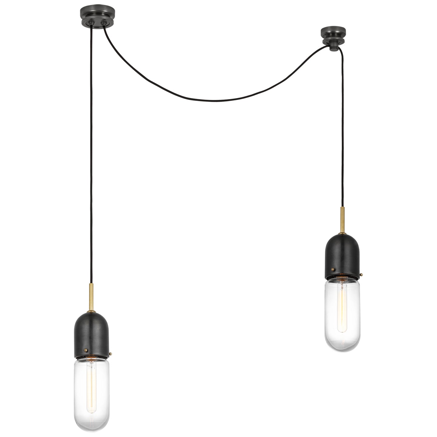 Visual Comfort Signature - TOB 5645BZ/HAB-CG-2 - LED Pendant - Junio - Bronze and Brass