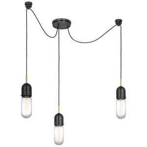 Visual Comfort Signature - TOB 5645BZ/HAB-CG-3 - LED Pendant - Junio - Bronze and Brass