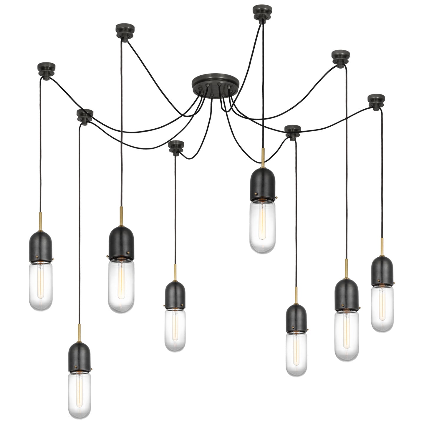 Visual Comfort Signature - TOB 5645BZ/HAB-CG-8 - LED Pendant - Junio - Bronze and Brass