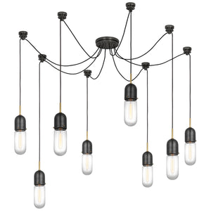 Visual Comfort Signature - TOB 5645BZ/HAB-CG-8 - LED Pendant - Junio - Bronze and Brass