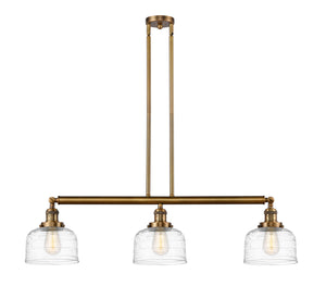 Innovations - 213-BB-G713 - Three Light Island Pendant - Franklin Restoration - Brushed Brass