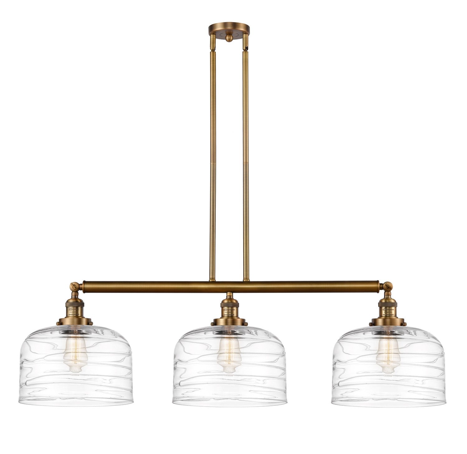 Innovations - 213-BB-G713-L - Three Light Island Pendant - Franklin Restoration - Brushed Brass