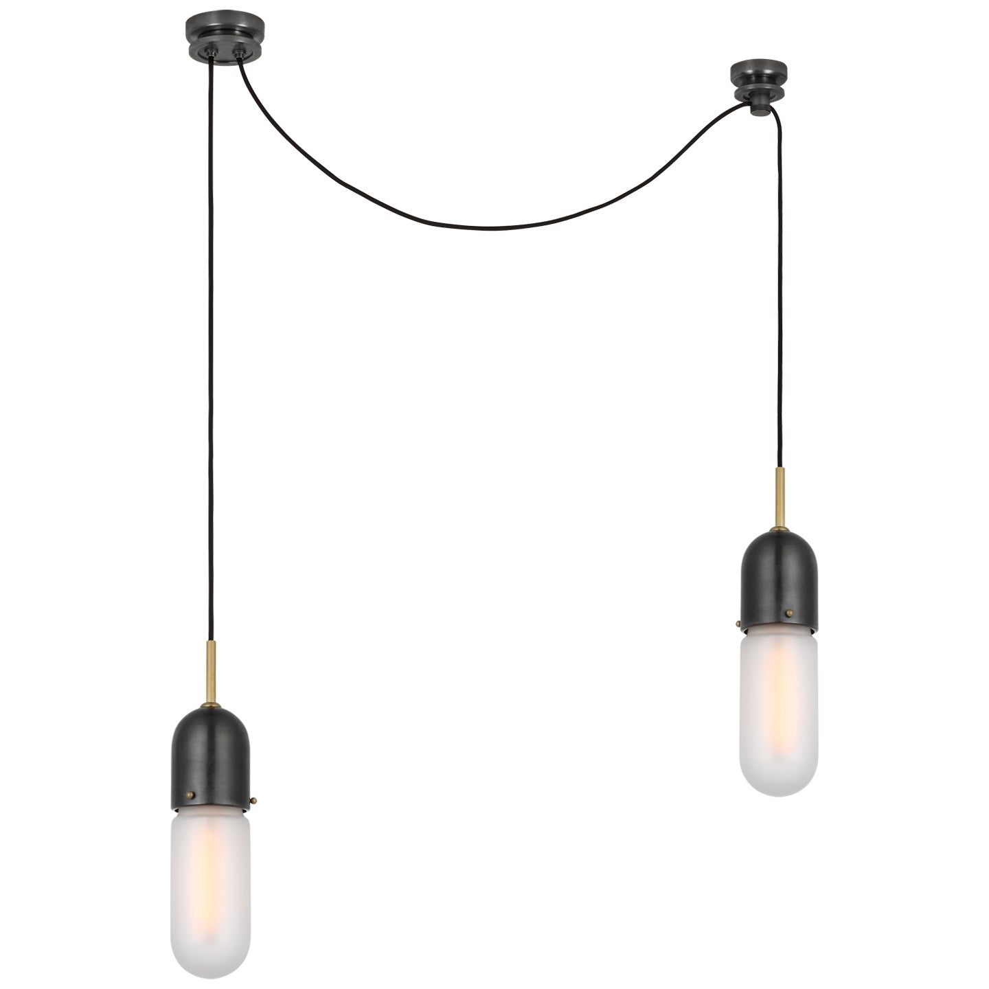 Visual Comfort Signature - TOB 5645BZ/HAB-FG-2 - LED Pendant - Junio - Bronze and Brass