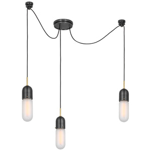 Visual Comfort Signature - TOB 5645BZ/HAB-FG-3 - LED Pendant - Junio - Bronze and Brass