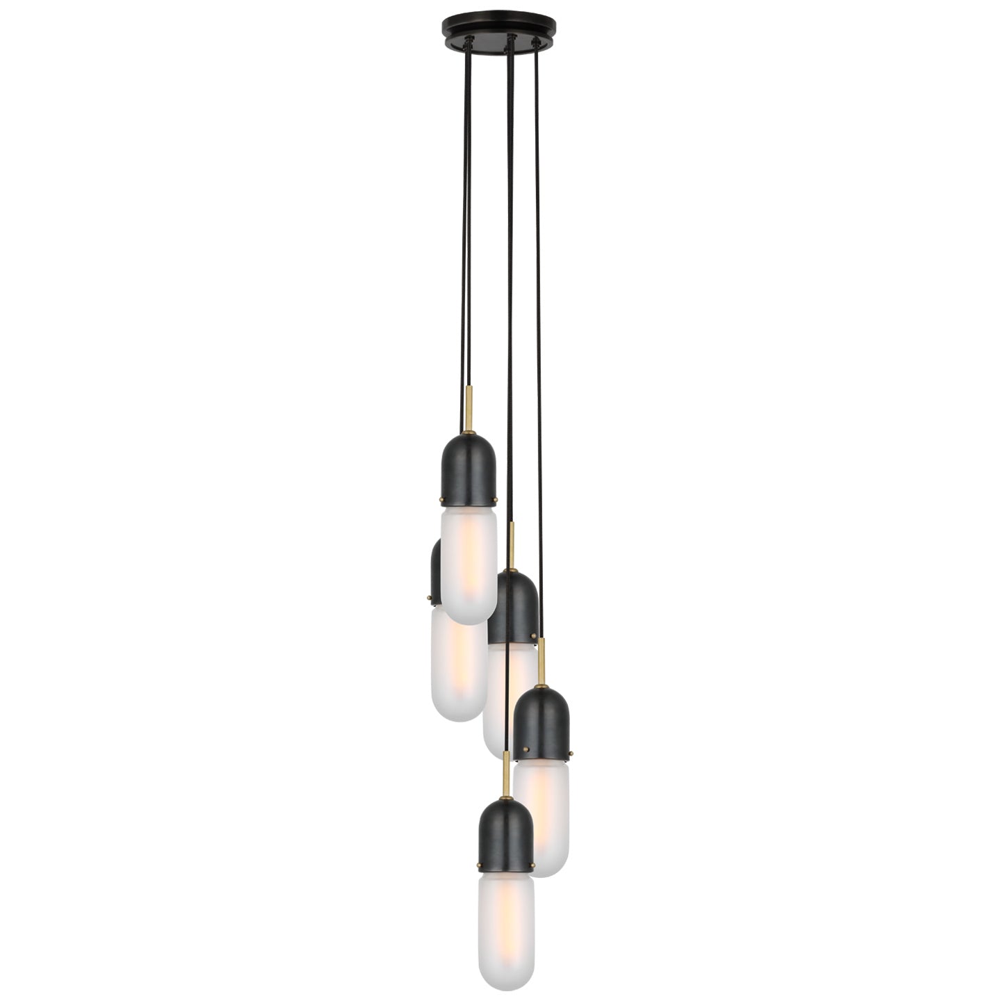 Visual Comfort Signature - TOB 5645BZ/HAB-FG-5 - LED Pendant - Junio - Bronze and Brass