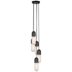 Visual Comfort Signature - TOB 5645BZ/HAB-FG-5 - LED Pendant - Junio - Bronze and Brass