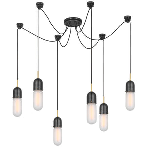 Visual Comfort Signature - TOB 5645BZ/HAB-FG-6 - LED Pendant - Junio - Bronze and Brass