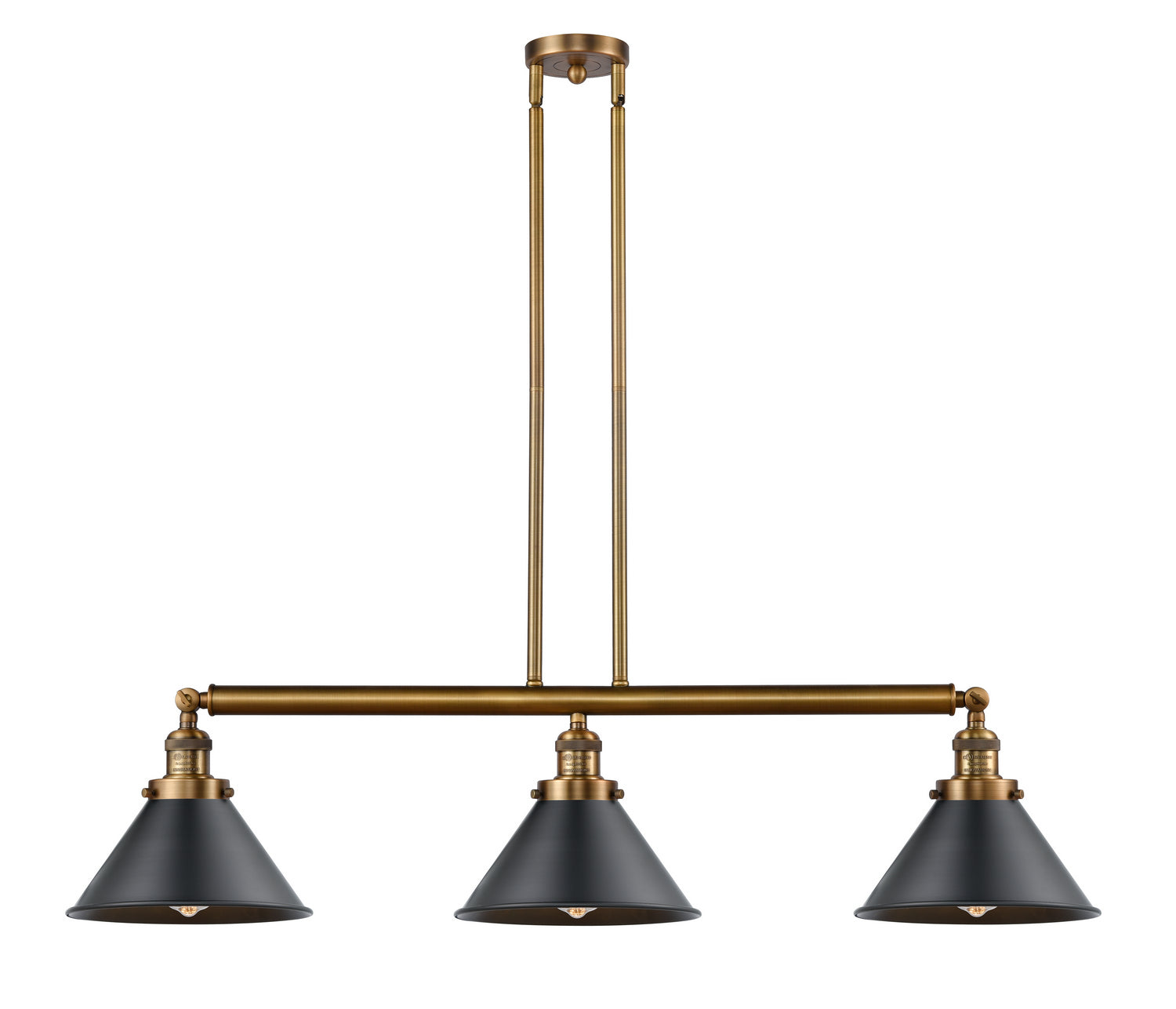 Innovations - 213-BB-M10-BK - Three Light Island Pendant - Franklin Restoration - Brushed Brass