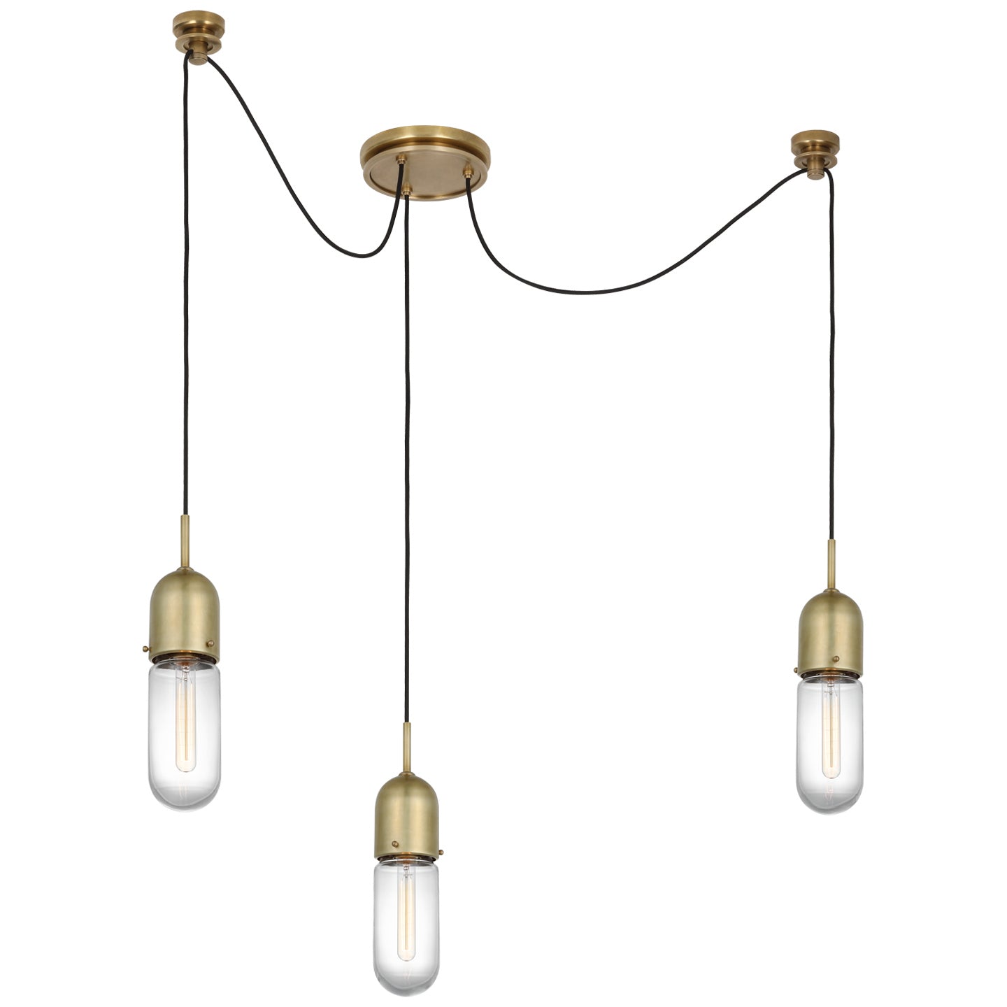 Visual Comfort Signature - TOB 5645HAB-CG-3 - LED Pendant - Junio - Hand-Rubbed Antique Brass