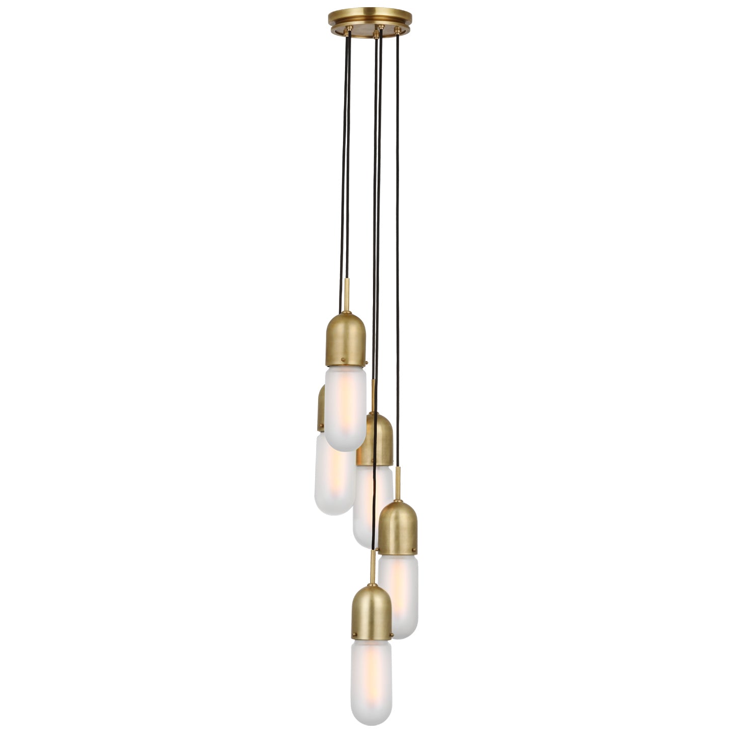 Visual Comfort Signature - TOB 5645HAB-FG-5 - LED Pendant - Junio - Hand-Rubbed Antique Brass