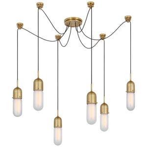 Visual Comfort Signature - TOB 5645HAB-FG-6 - LED Pendant - Junio - Hand-Rubbed Antique Brass