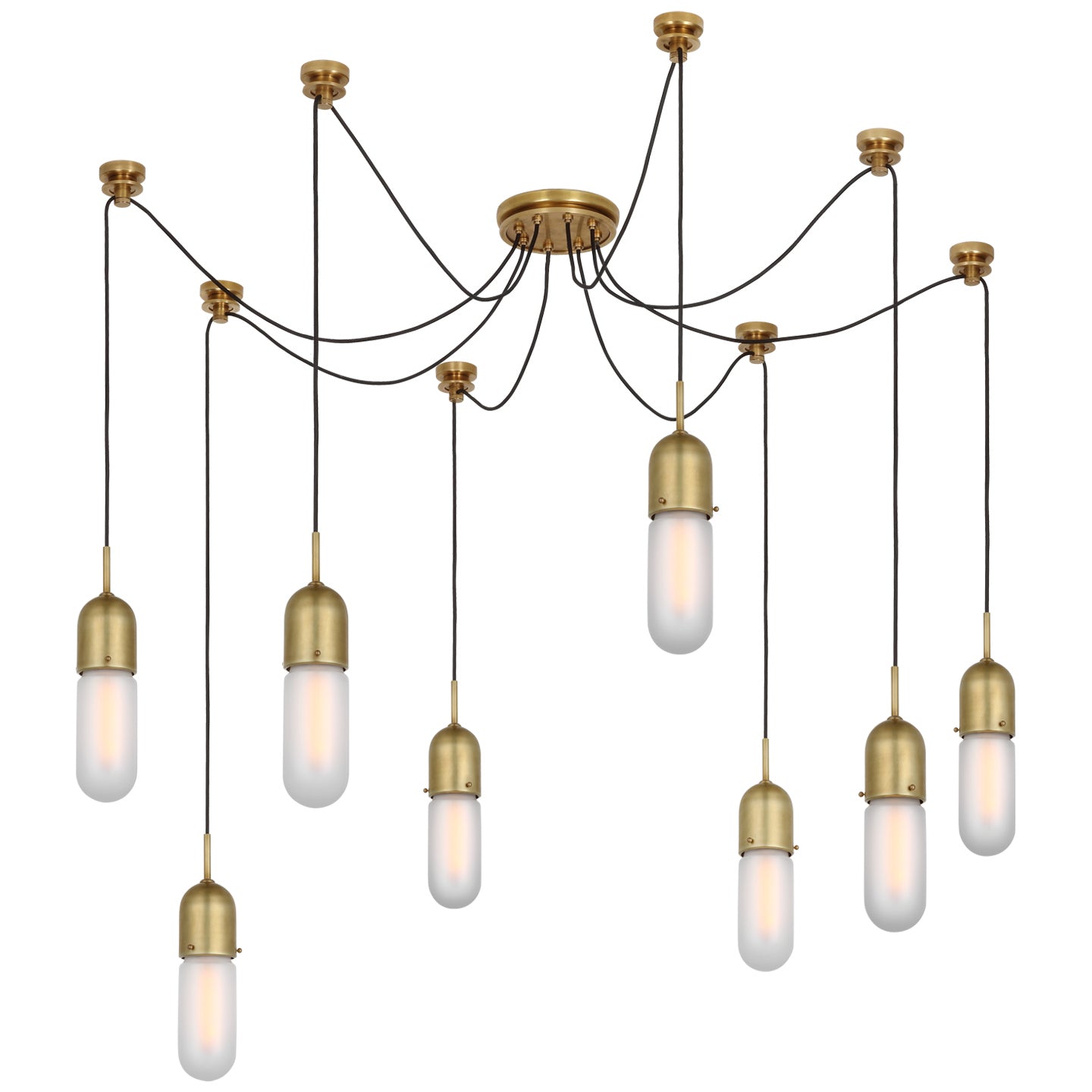 Visual Comfort Signature - TOB 5645HAB-FG-8 - LED Pendant - Junio - Hand-Rubbed Antique Brass