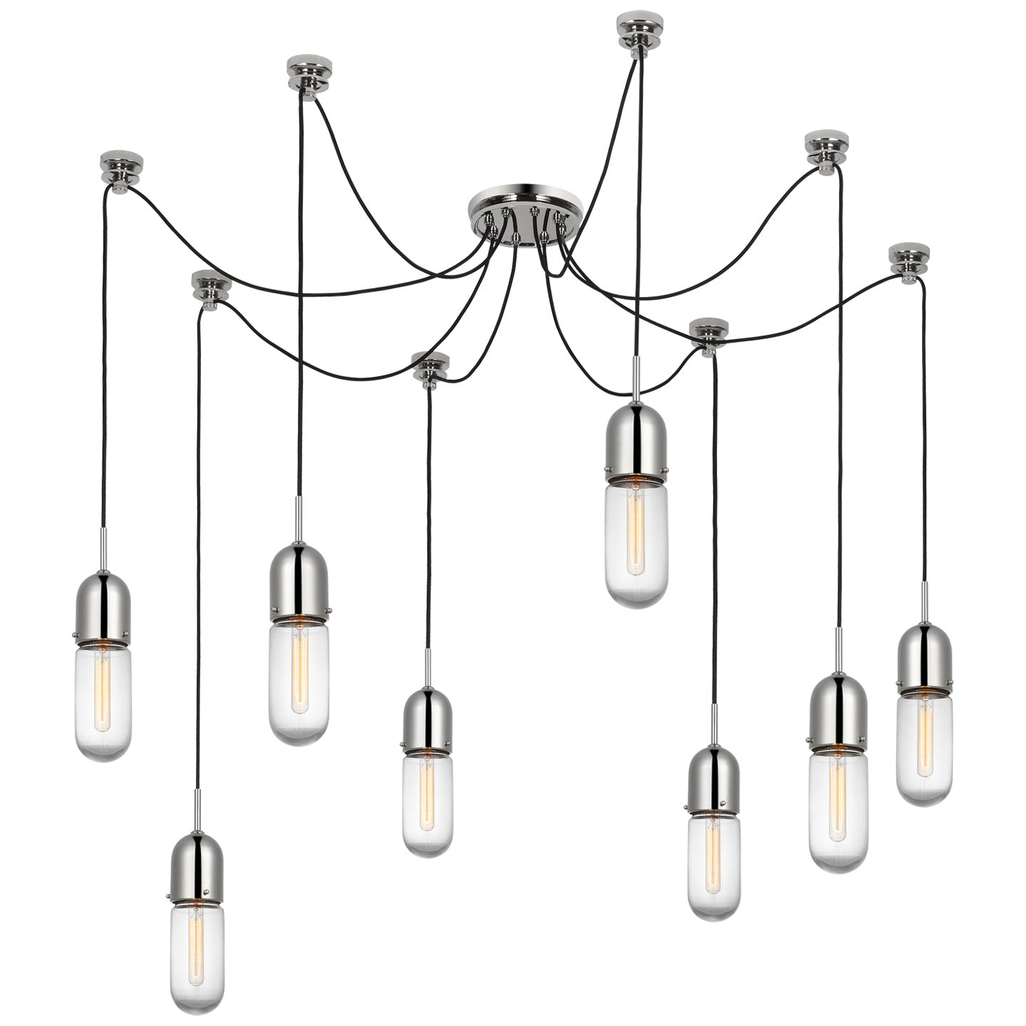 Visual Comfort Signature - TOB 5645PN-CG-8 - LED Pendant - Junio - Polished Nickel