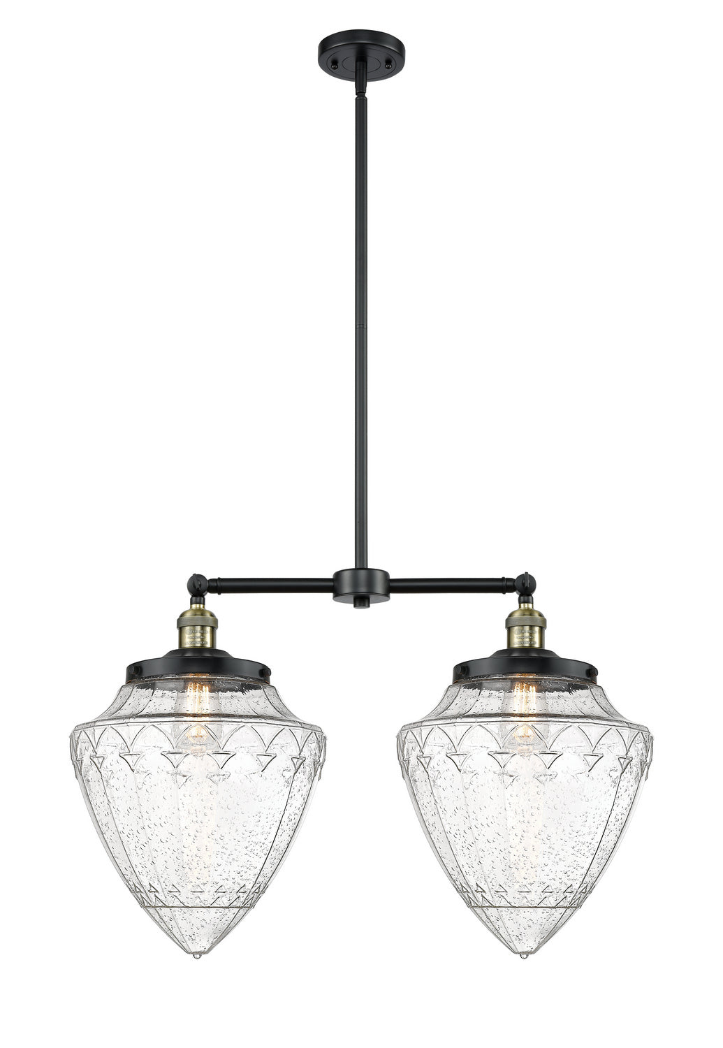 Innovations - 209-BAB-G664-12 - Two Light Island Pendant - Franklin Restoration - Black Antique Brass