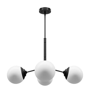 Hunter - 19893 - Four Light Chandelier - Hepburn - Matte Black