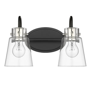 Acclaim Lighting - IN40091BK - Two Light Vanity - Bristow - Matte Black and Polished Nickel