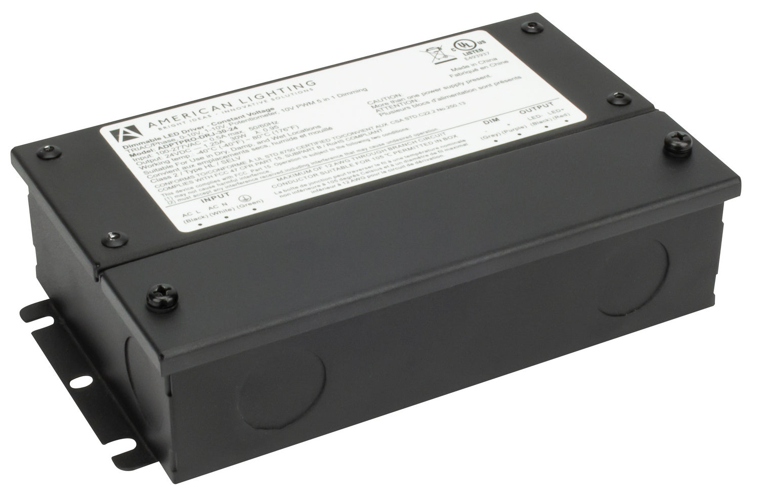 American Lighting - ADPTPRO-DRJ-30-24 - Constant Voltage Driver w/Junction - Adpative Pro Constant Voltage Drivers - Black