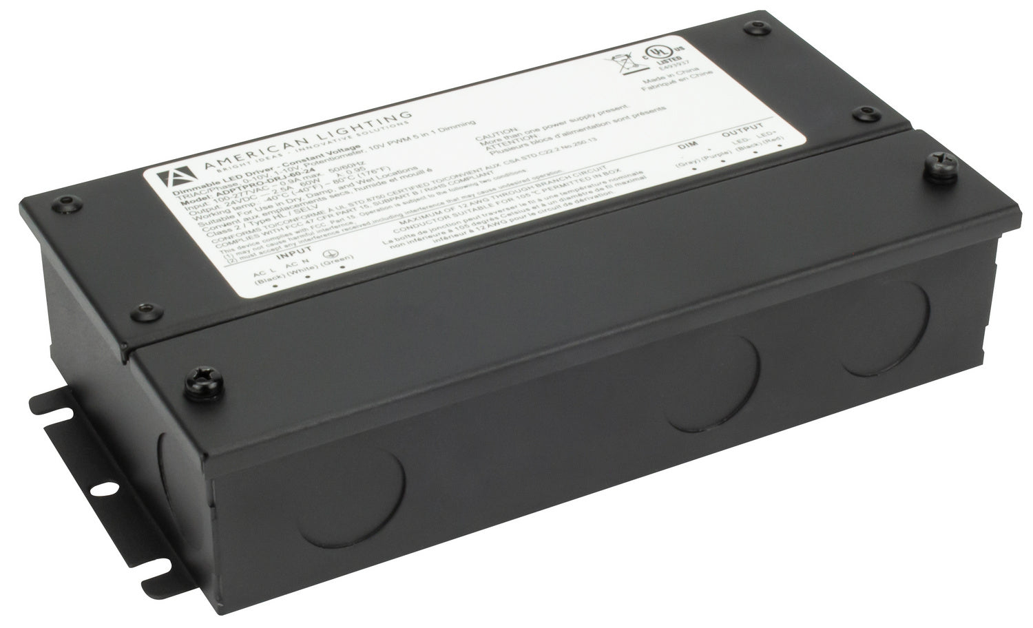 American Lighting - ADPTPRO-DRJ-60-24 - Constant Voltage Driver w/Junction - Adpative Pro Constant Voltage Drivers - Black