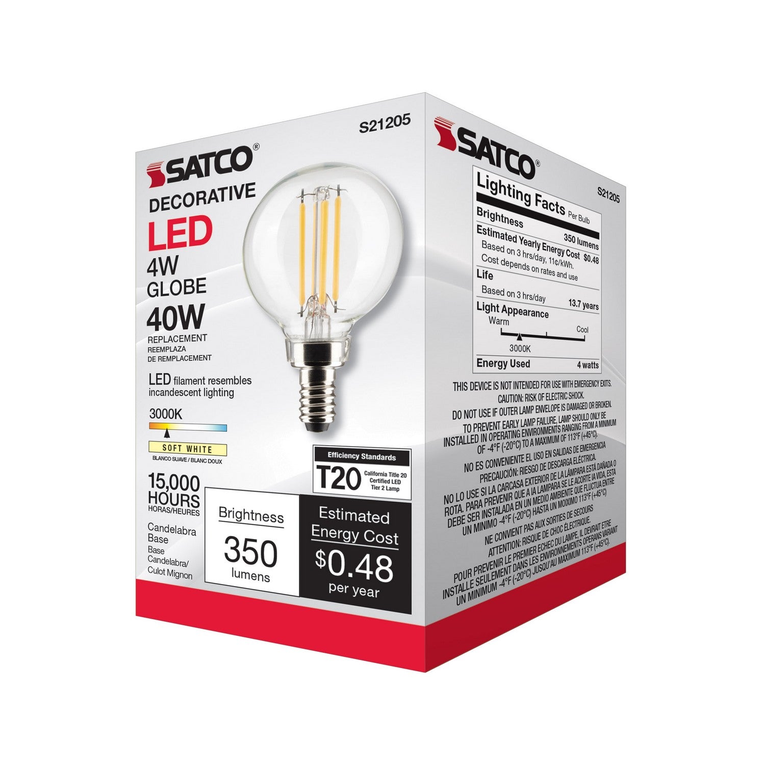 Satco - S21205 - Light Bulb - Clear