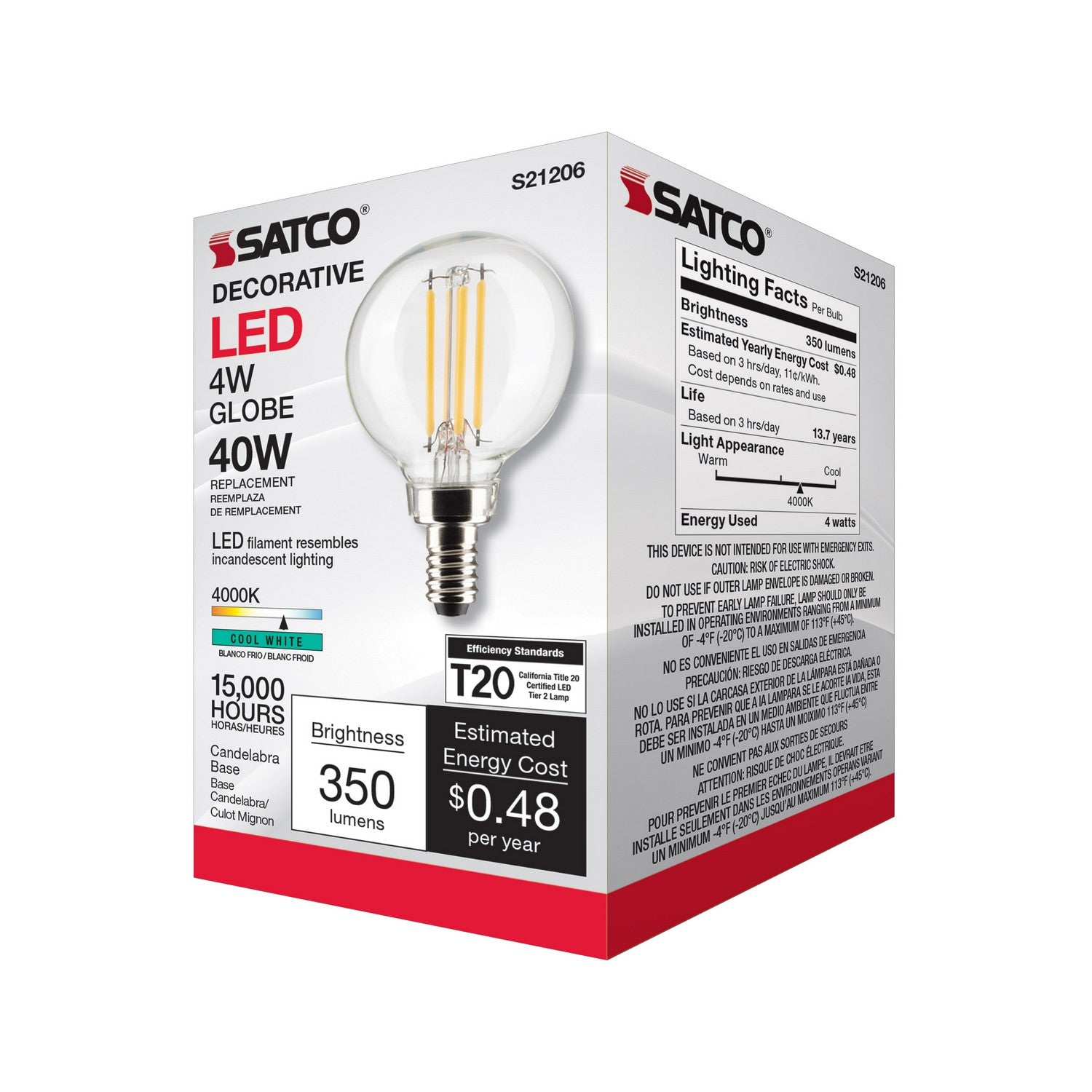 Satco - S21206 - Light Bulb - Clear