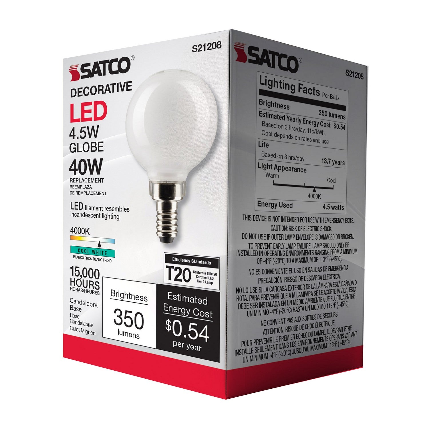 Satco - S21208 - Light Bulb - White