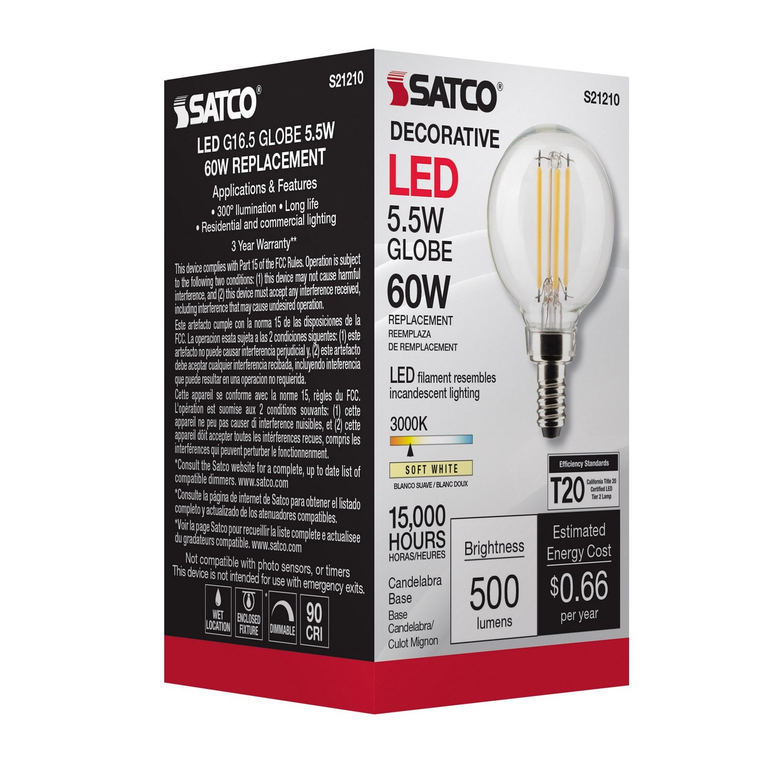 Satco - S21210 - Light Bulb - Clear