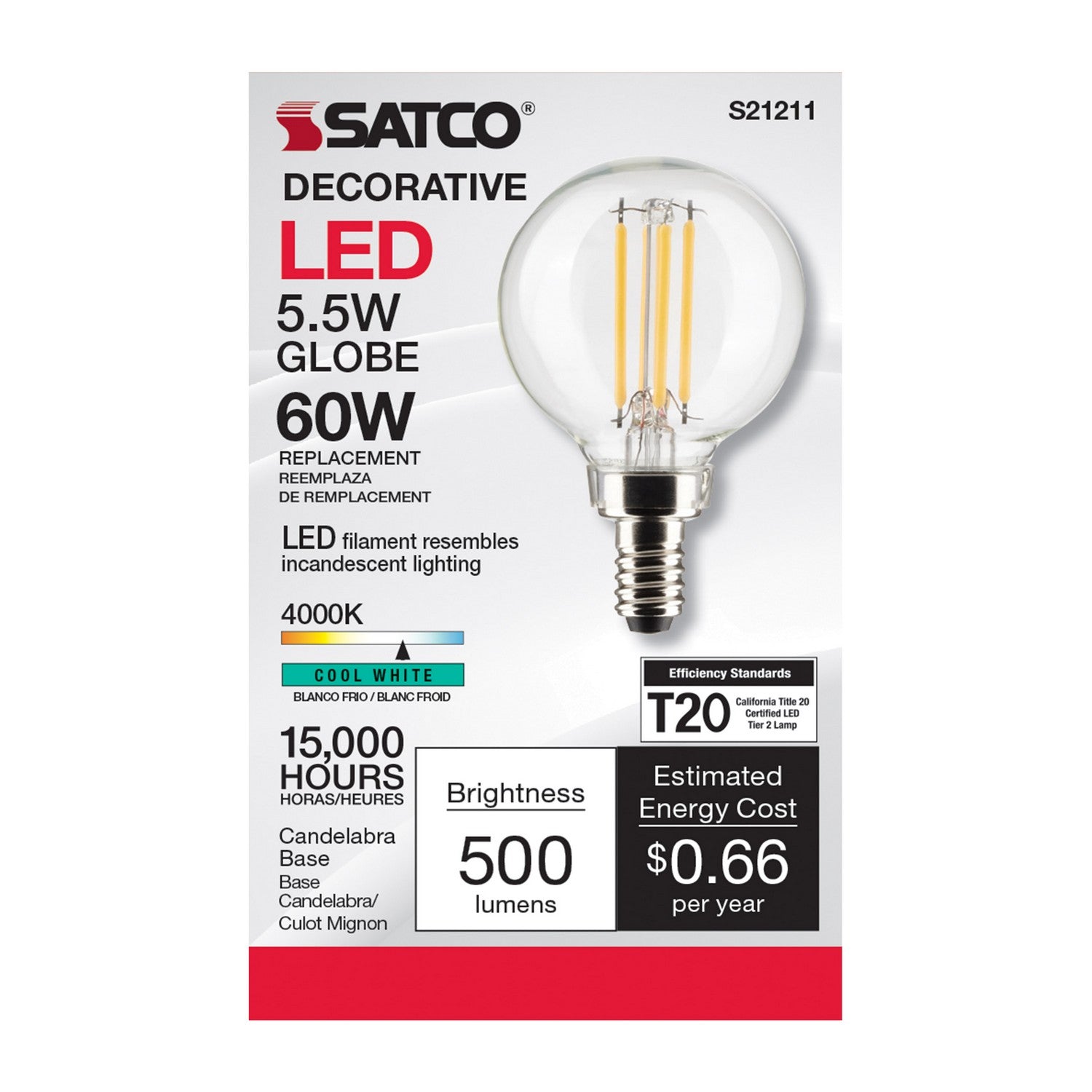 Satco - S21211 - Light Bulb - Clear