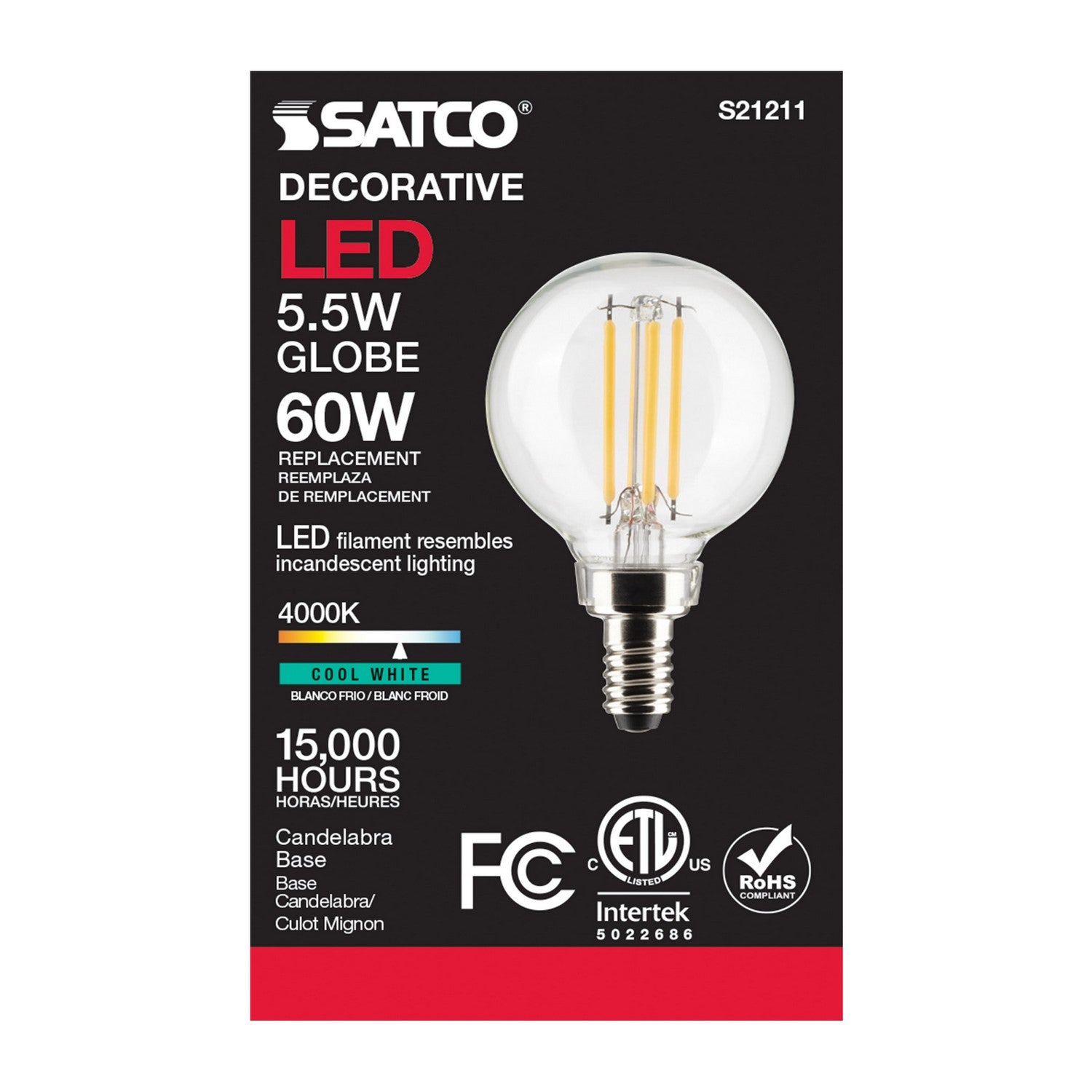 Satco - S21211 - Light Bulb - Clear