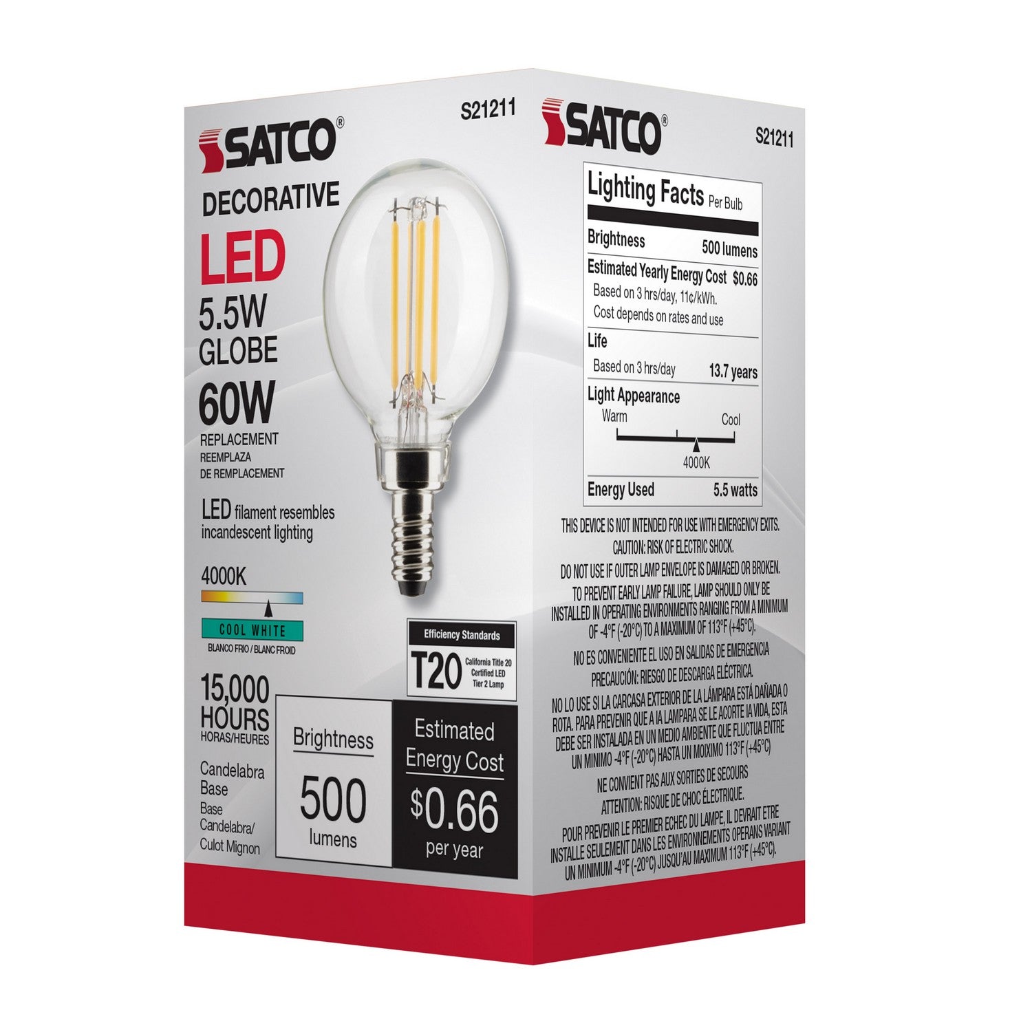 Satco - S21211 - Light Bulb - Clear