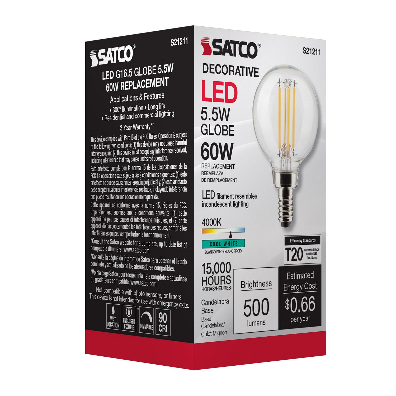 Satco - S21211 - Light Bulb - Clear