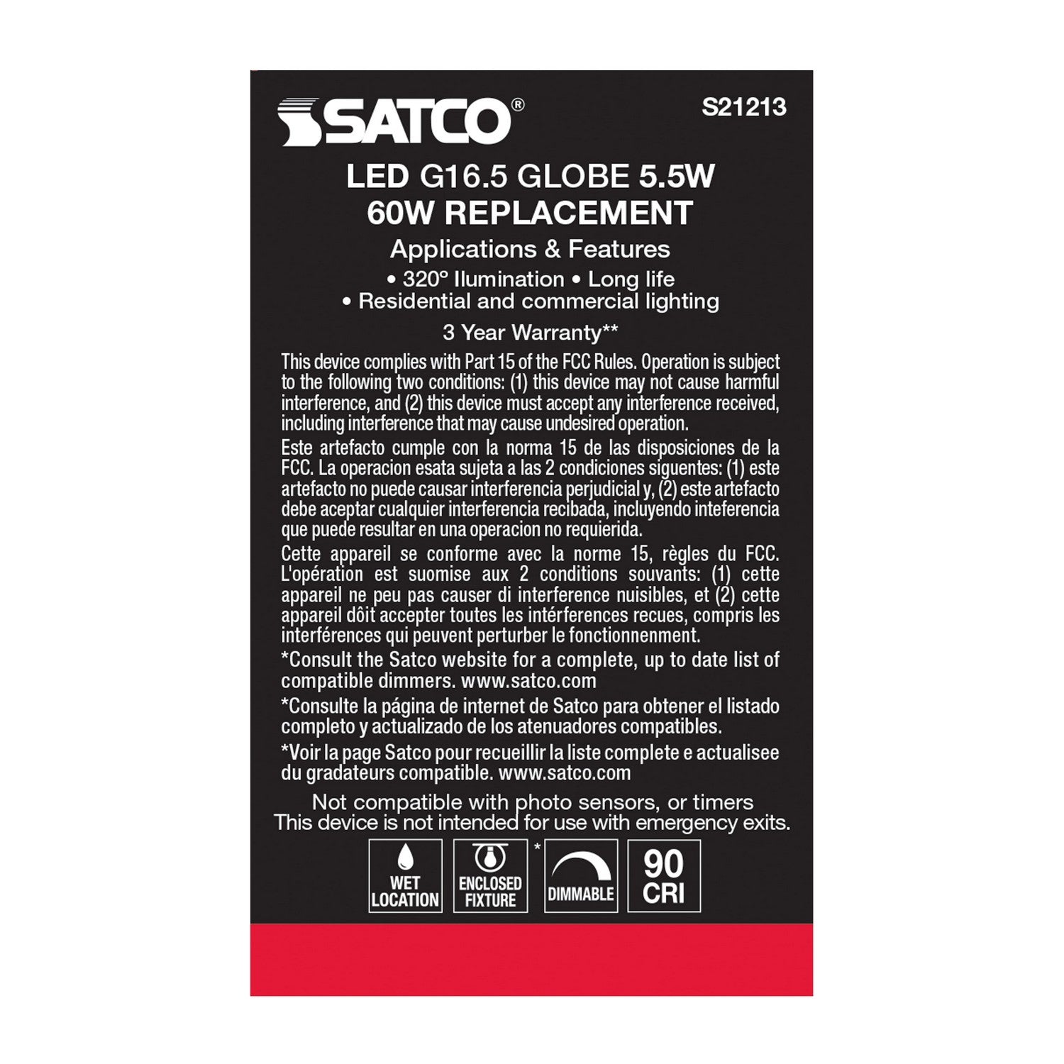 Satco - S21213 - Light Bulb - White
